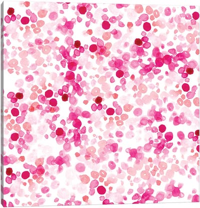 Pink Dots  Canvas Art Print - Polka Dot Patterns