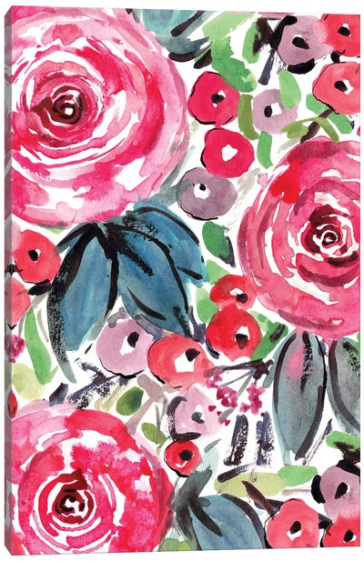 Pink Roses Canvas Art Print - Sara Berrenson