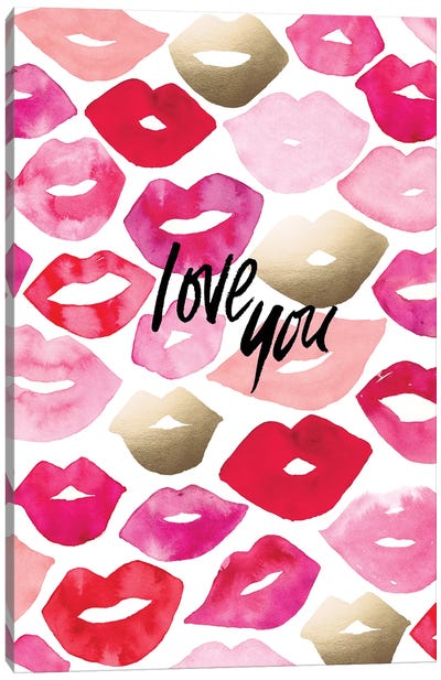 Valentine Lips Canvas Art Print - Sara Berrenson