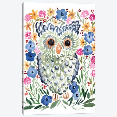Woodland Owl Canvas Print #SBE76} by Sara Berrenson Canvas Art Print