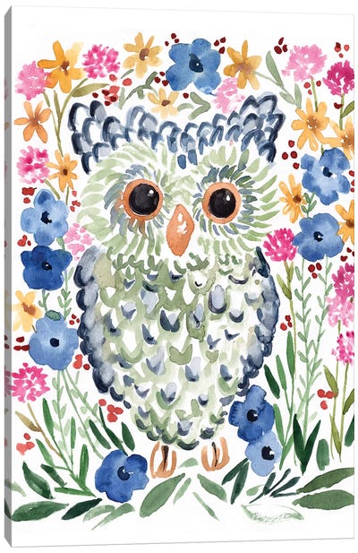 Woodland Owl Canvas Art Print - Sara Berrenson