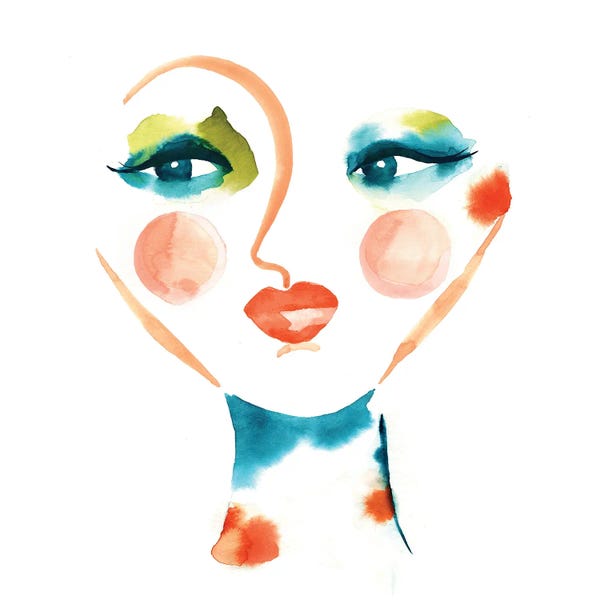 Sara Berrenson: Blue Abstract Face by Sara Berrenson