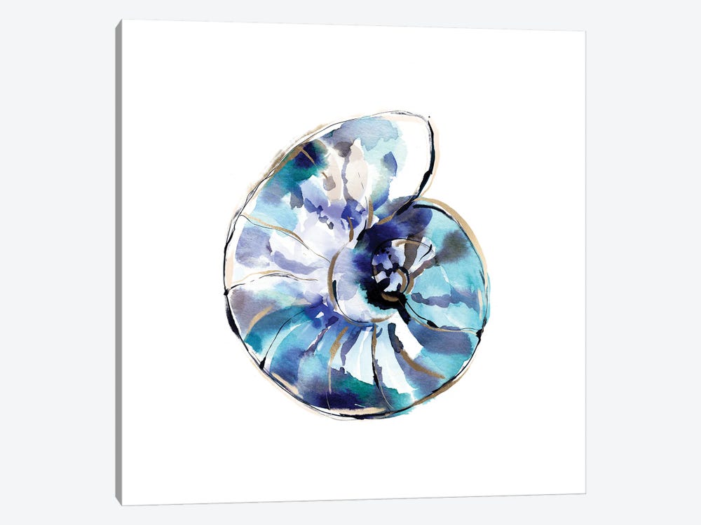 Blue Abstract Shell by Sara Berrenson 1-piece Canvas Art