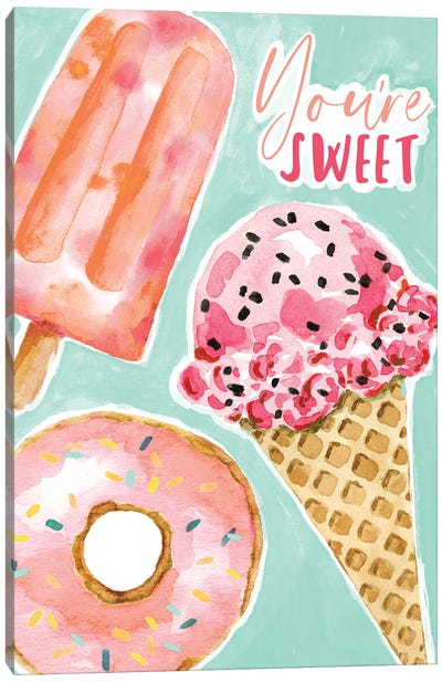 Desserts Mint Canvas Art Print - Donut Art