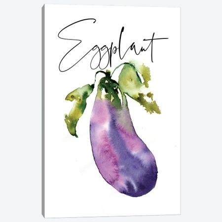 Loose Veggies Eggplant Canvas Print #SBE92} by Sara Berrenson Canvas Artwork