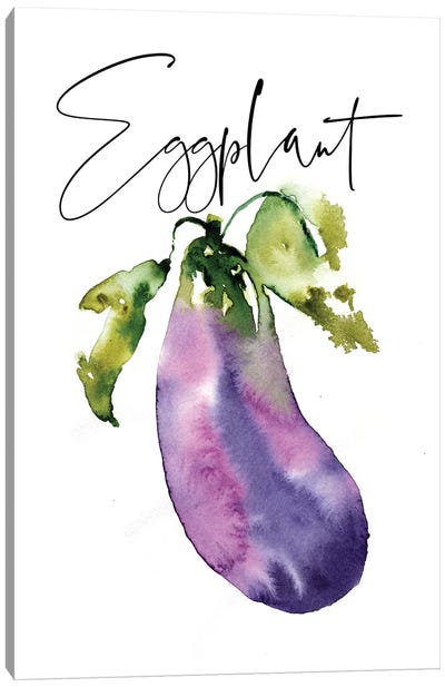 Loose Veggies Eggplant Canvas Art Print - Sara Berrenson
