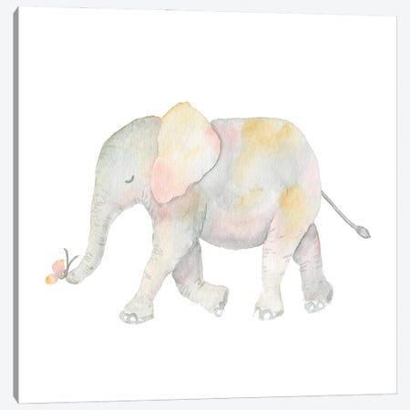 Pastel Elephant Canvas Print #SBE97} by Sara Berrenson Canvas Art Print
