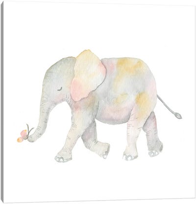 Pastel Elephant Canvas Art Print - Sara Berrenson