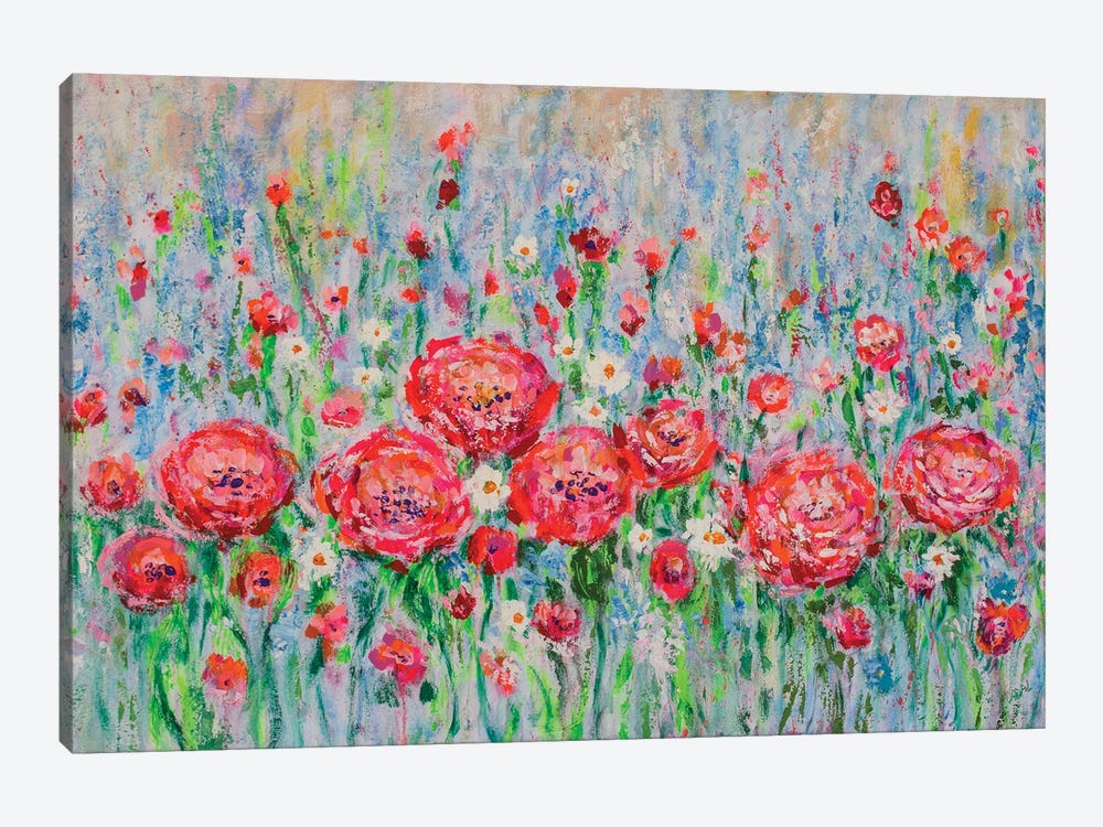 Bright Happy Bouquet by Jean (Vadal) Smith-Bentson 1-piece Canvas Print