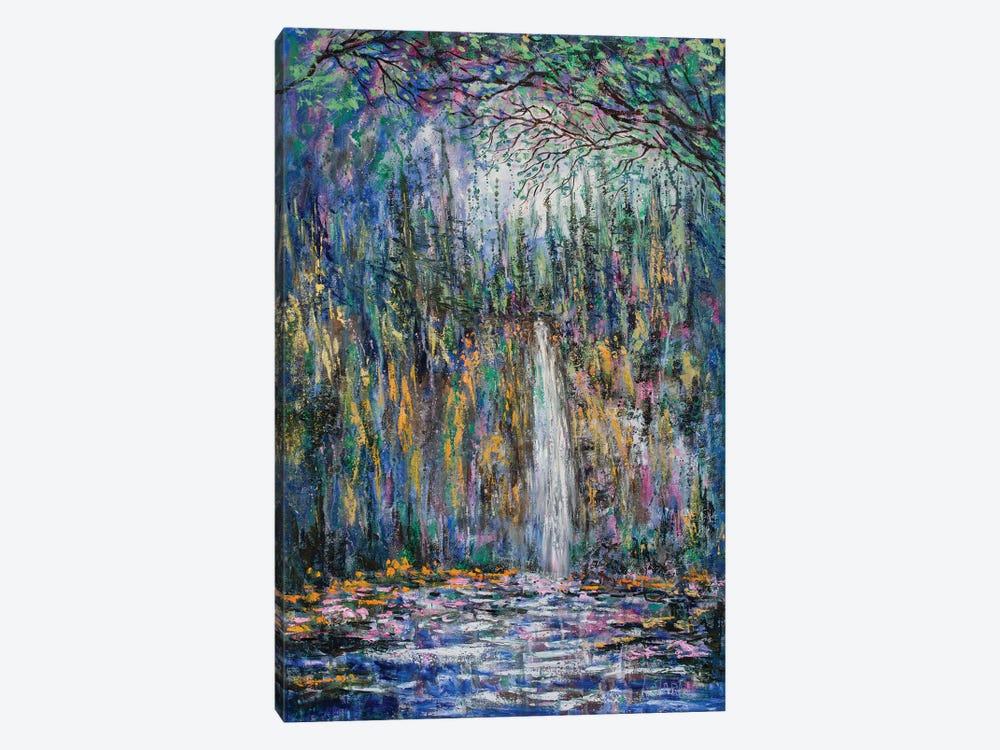 Yosemite Falls And Wildflowers by Jean (Vadal) Smith-Bentson 1-piece Canvas Art
