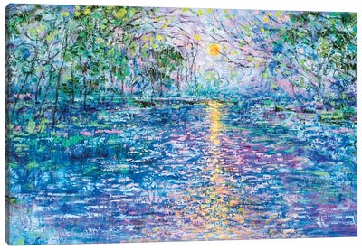 California Sunset Stream Canvas Art Print - Jean (Vadal) Smith-Bentson