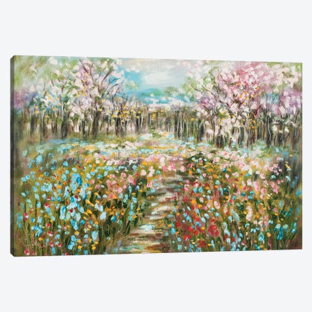 Cherry Blossom Path Canvas Print #SBJ32} by Jean (Vadal) Smith-Bentson Canvas Print