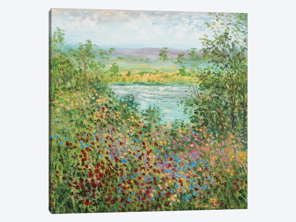 California Wildflower Pond by Jean (Vadal) Smith-Bentson 1-piece Canvas Print