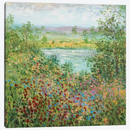 California Wildflower Pond Canvas Print #SBJ36} by Jean (Vadal) Smith-Bentson Canvas Artwork