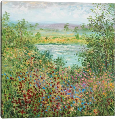 California Wildflower Pond Canvas Art Print - Jean (Vadal) Smith-Bentson