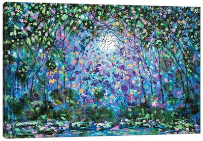 Spring Moon Stream Canvas Art Print - Jean (Vadal) Smith-Bentson