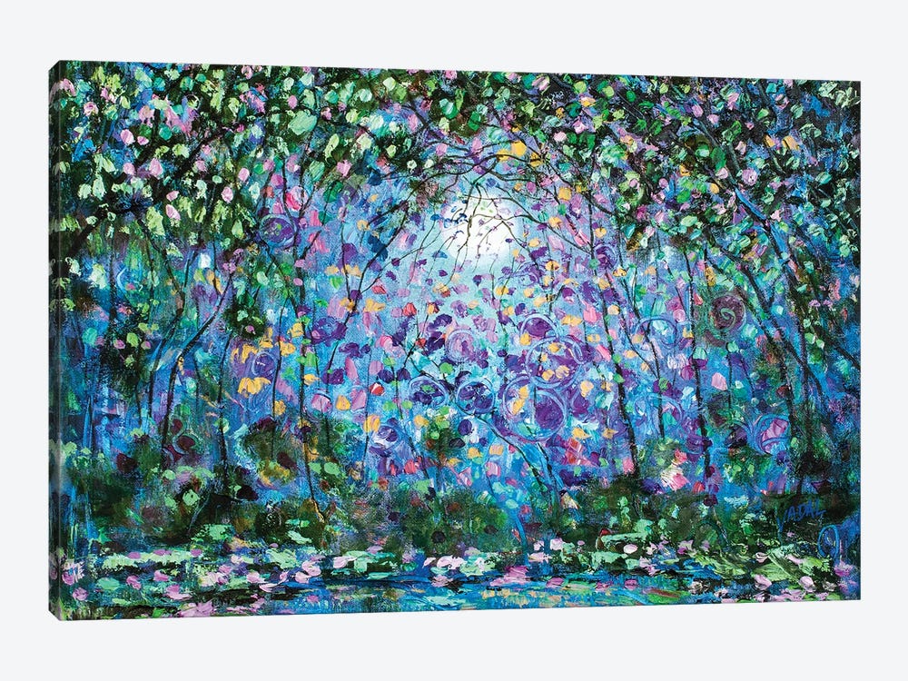 Spring Moon Stream by Jean (Vadal) Smith-Bentson 1-piece Canvas Wall Art