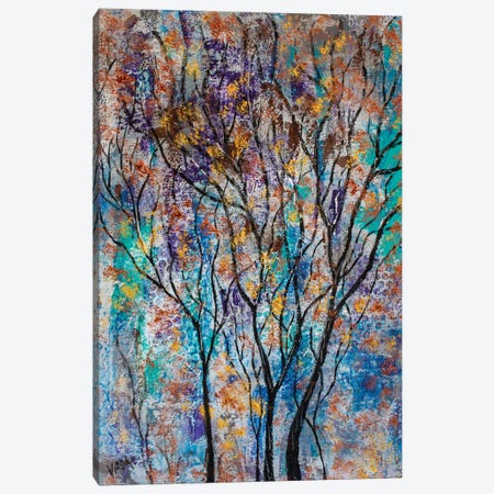 Abstract Copper Gray Trees I Canvas Print #SBJ65} by Jean (Vadal) Smith-Bentson Canvas Print