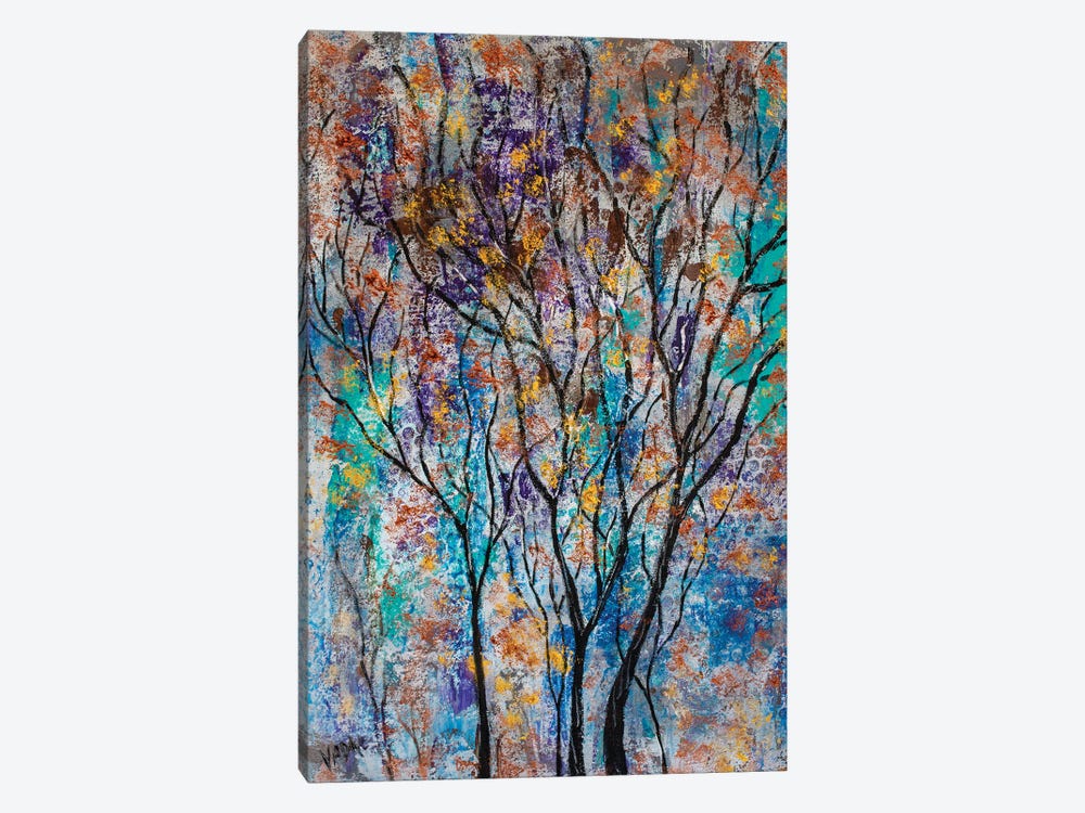 Abstract Copper Gray Trees I by Jean (Vadal) Smith-Bentson 1-piece Canvas Art Print