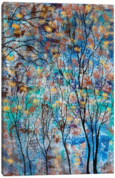 Abstract Copper Gray Trees II Canvas Art Print - Jean (Vadal) Smith-Bentson