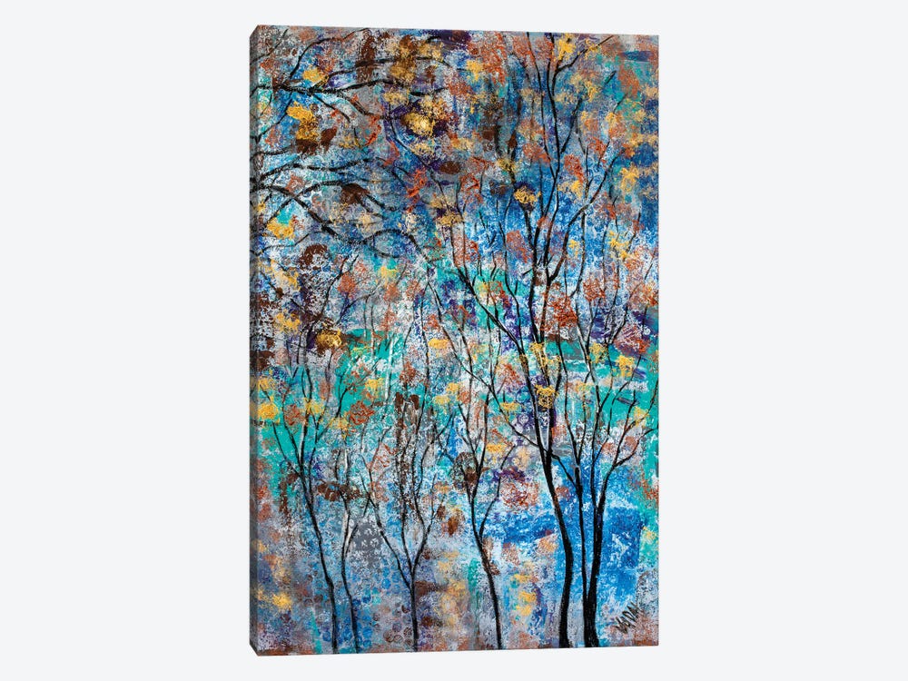 Abstract Copper Gray Trees II by Jean (Vadal) Smith-Bentson 1-piece Canvas Wall Art