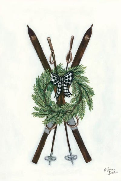 Vintage Christmas: Vintage Winter Skis by Sara Baker
