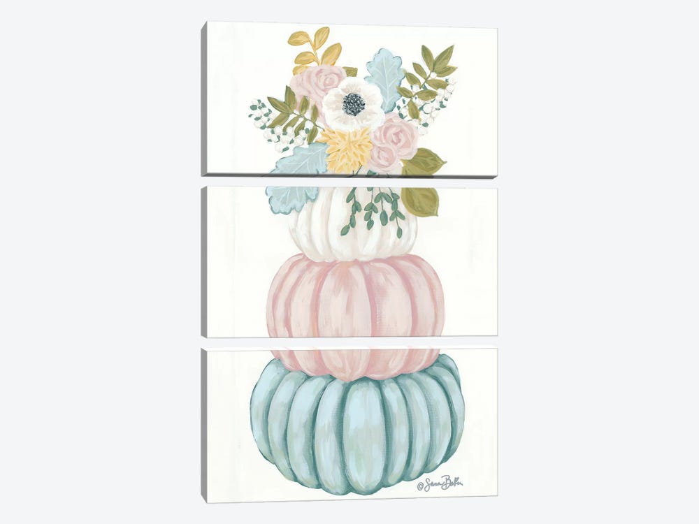 Floral Pumpkins 3-piece Art Print