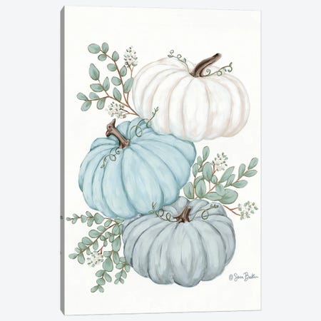 Pumpkin Trio Canvas Print #SBK20} by Sara Baker Canvas Print