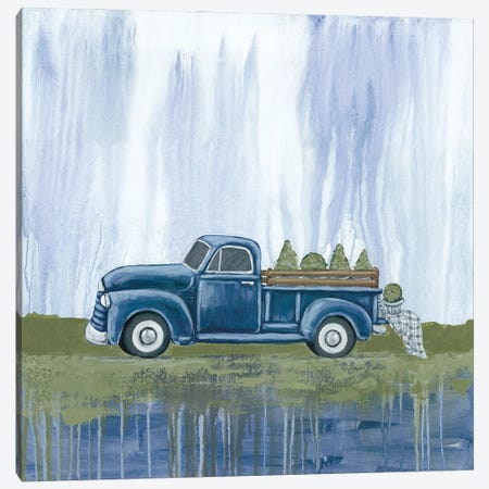 Blue Garden Truck Canvas Print #SBK23} by Sara Baker Art Print
