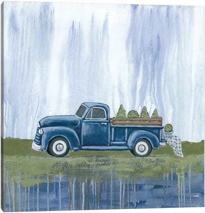 Blue Garden Truck Canvas Art Print