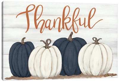 Thankful Pumpkins     Canvas Art Print - Gratitude Art