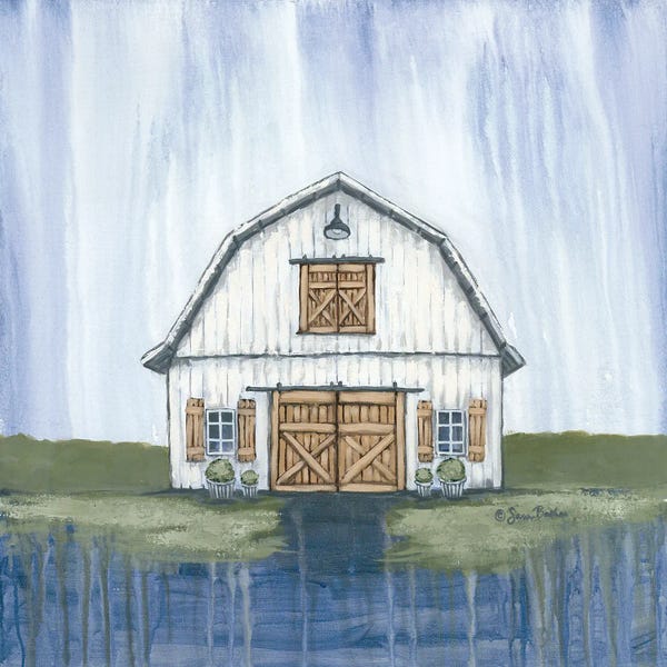 Barns: White Garden Barn by Sara Baker