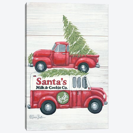 Santa's Milk and Cookie Co. Canvas Print #SBK30} by Sara Baker Canvas Art