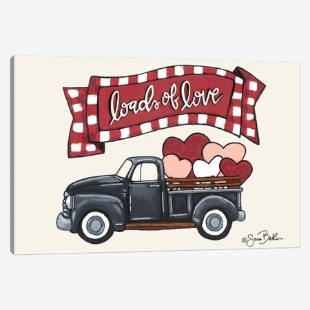 Loads Of Love Truck Canvas Print #SBK34} by Sara Baker Canvas Art Print