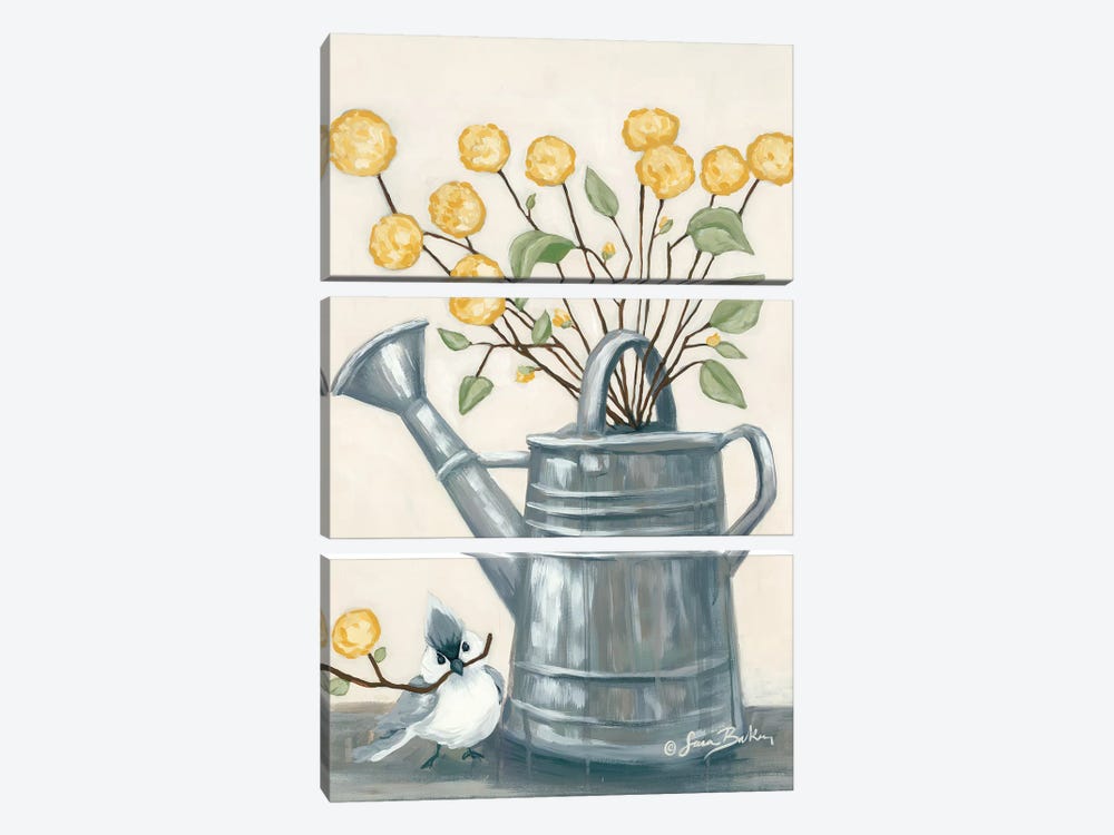 Sharing Flowers with a Friend by Sara Baker 3-piece Canvas Artwork