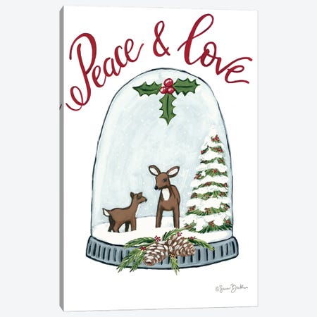 Peace And Love Deer Canvas Print #SBK41} by Sara Baker Canvas Print