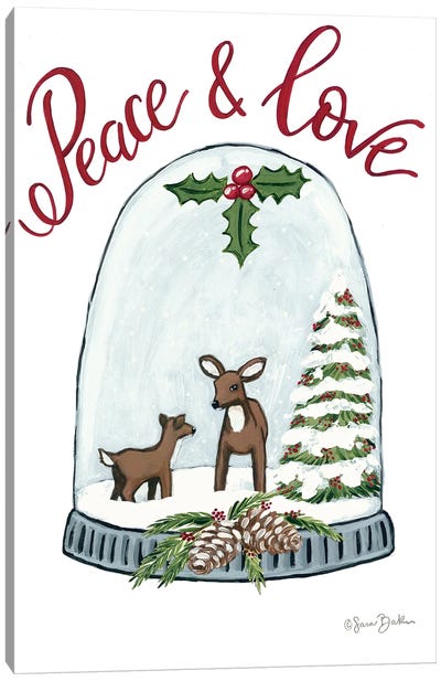 Peace And Love Deer Canvas Art Print