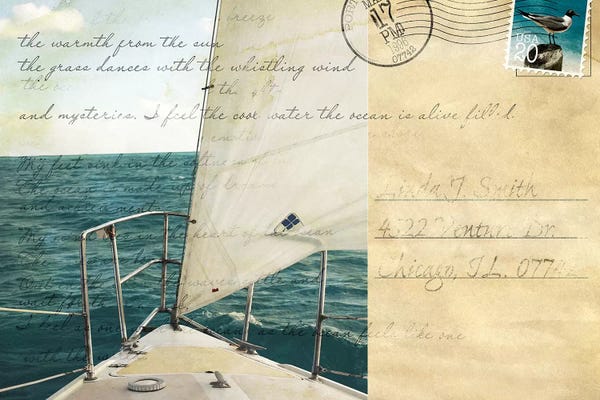 Susan Bryant: Voyage Postcard I by Susan Bryant