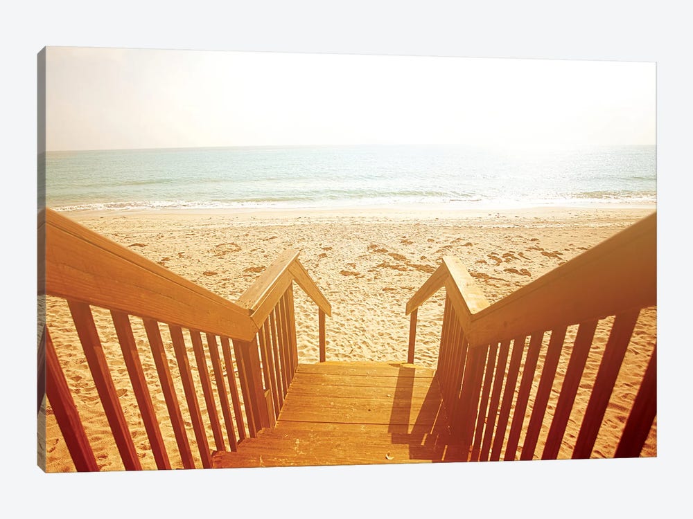 Beach Stairs by Susan Bryant 1-piece Canvas Wall Art
