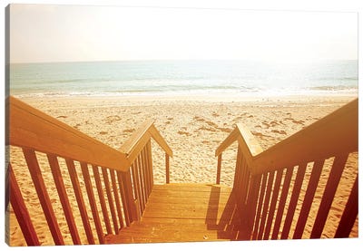 Beach Stairs Canvas Art Print - Stairs & Staircases