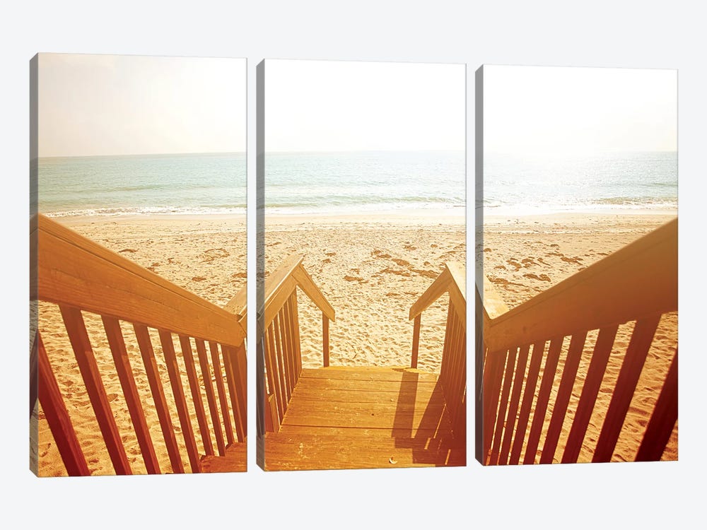 Beach Stairs by Susan Bryant 3-piece Canvas Wall Art