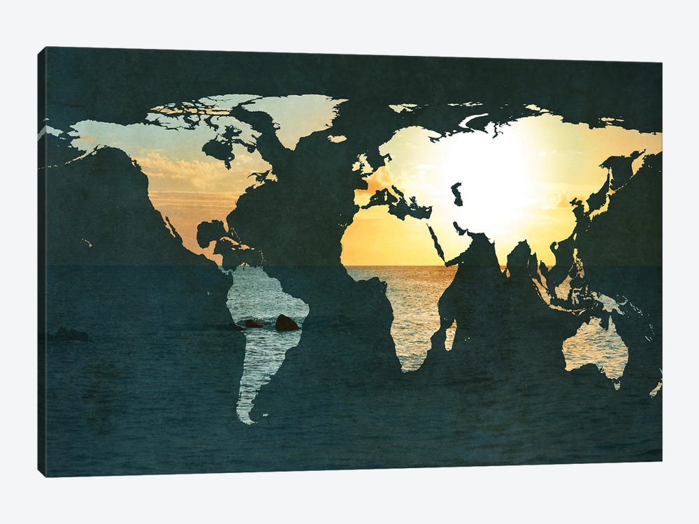 Coastal Map by Susan Bryant 1-piece Art Print