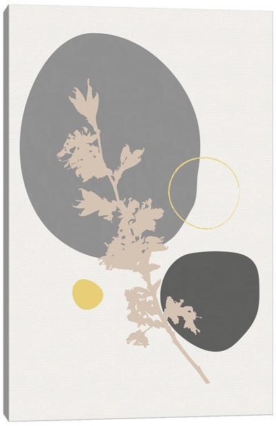 Minimal Flourish Branch Canvas Art Print - Japandi