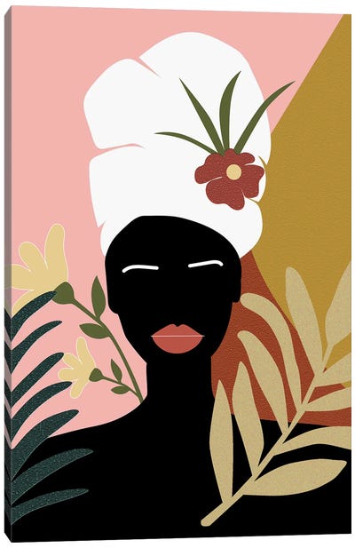 Black Lives Matter Tropical Woman Canvas Art Print - Black History Month