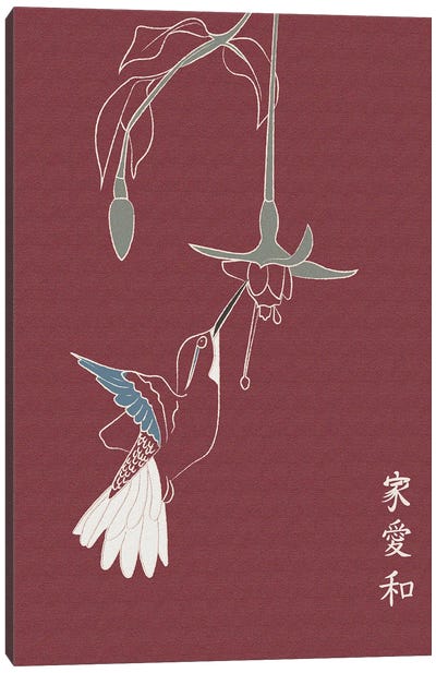Japanese Art Hummingbird Canvas Art Print