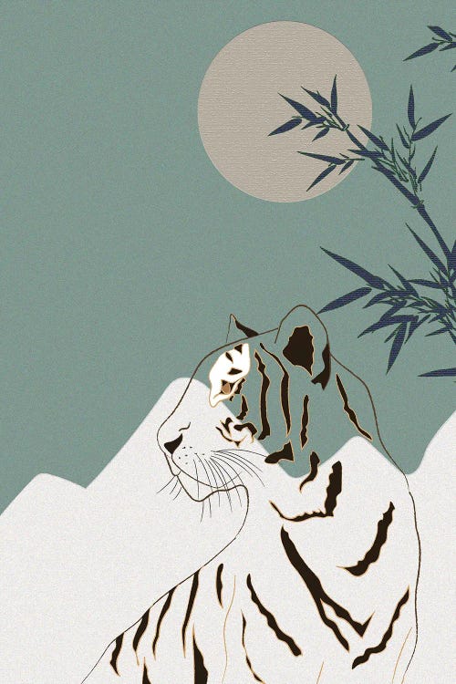 Japanese Art White Tiger