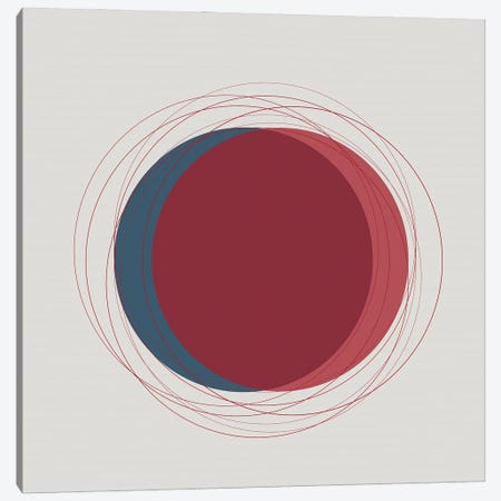 Red And Blue Circles Eclipse Canvas Print #SBU42} by Sabrina Balbuena Art Print