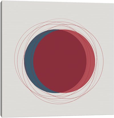 Red And Blue Circles Eclipse Canvas Art Print