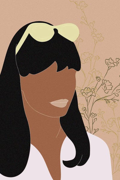 Simple Woman Flourish Portrait by Sabrina Balbuena canvas print