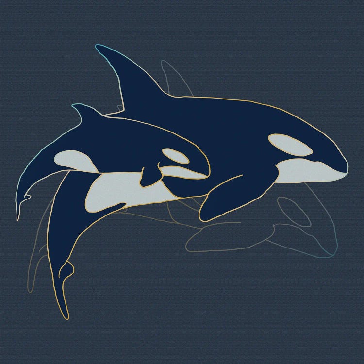 Sealife Blue And Gold Killer Whales